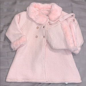 NWT Coat and matching hat set 4-6M
